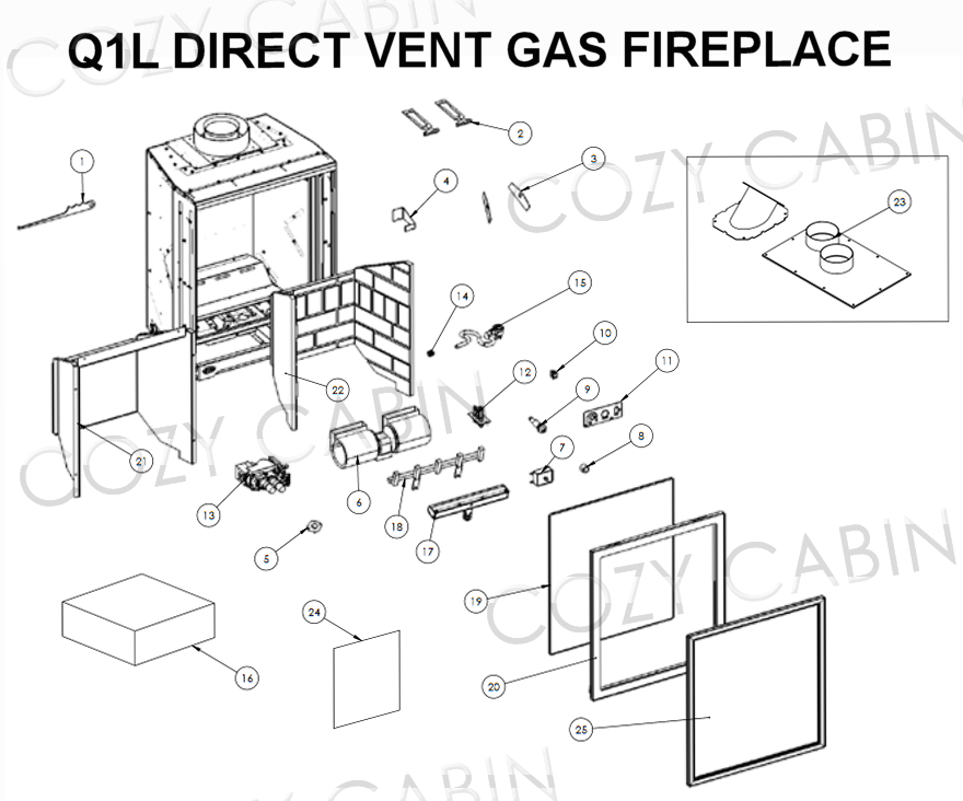 Q1L DIRECT VENT GAS FIREPLACE NOVA (July 15, 2014 - >) #C-14350